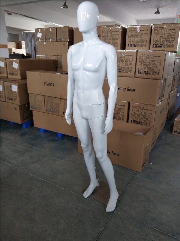 Adult Men High-end chrome Glossy white mannequin Egghead