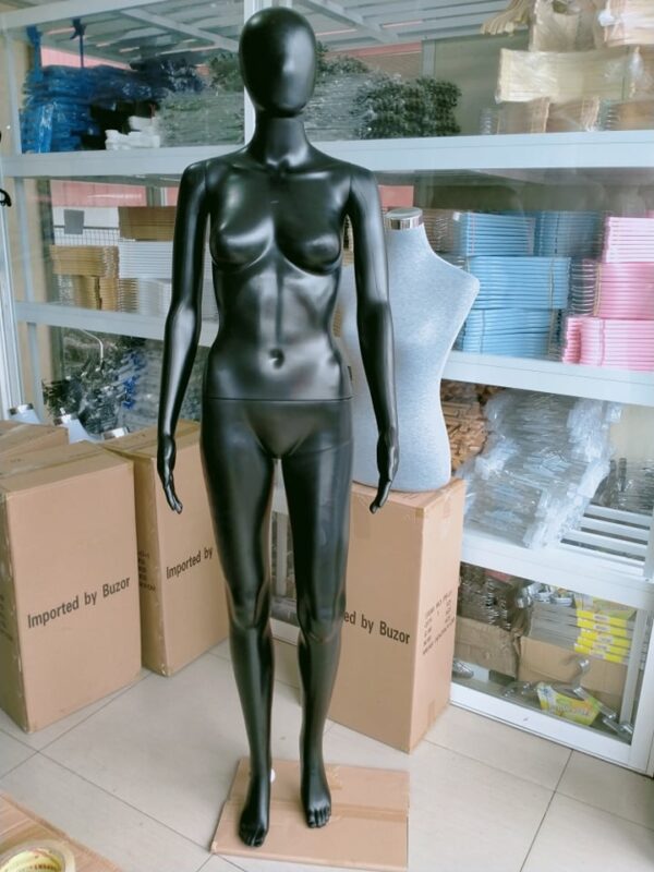 Female Mannequin Full Body (Egghead) Straight Hand- Black Color