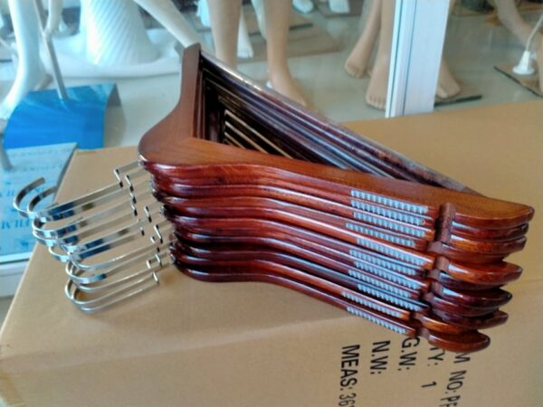 Adult Size Natural Solid Wooden Hanger 24pcs (Heavy Duty Hook)