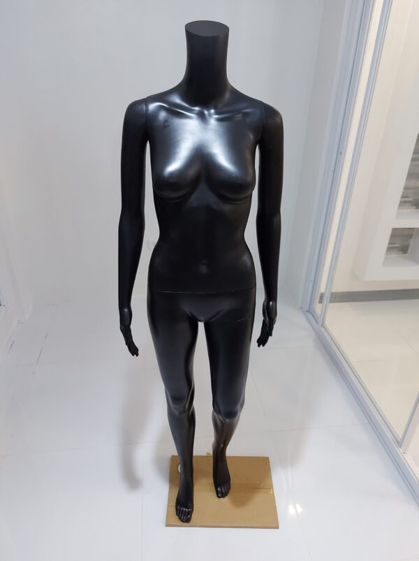 FEMALE FULL BODY MANNEQUIN DURABLE (HEADLESS BLACK)