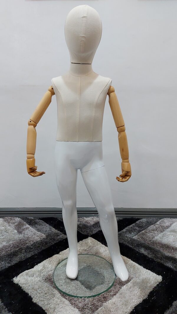 Kid Fiberglass full body  fabric covered with wooden arms-5-8 Years Old