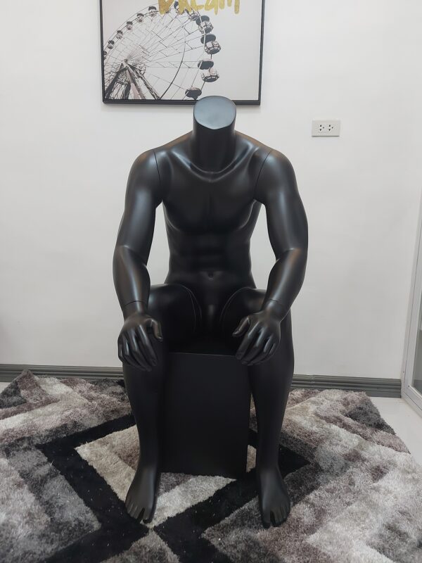 Male sitting down mannequin Headless Fiberglass window display-High-End Quality
