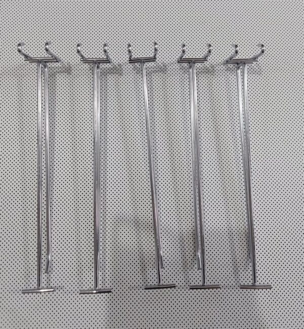 Hook 2.5cm distance double prong pegboard gridwall hook with price tag (5pcs)
