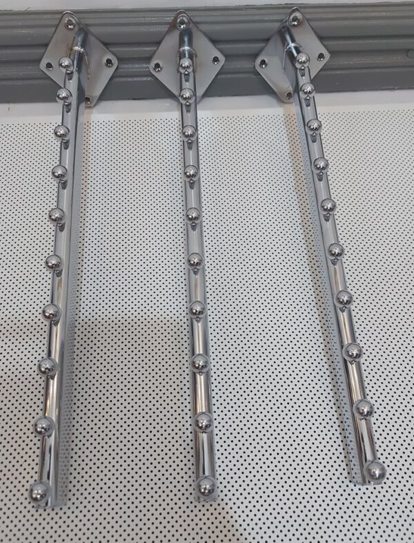 Heavy Duty Metal wall mounting oval tube 10 beads (3pcs)