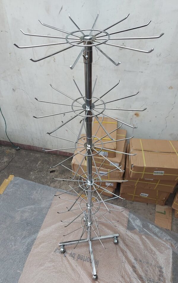 Rack Floor standing 6 layers 12 hooks rotatable layer display