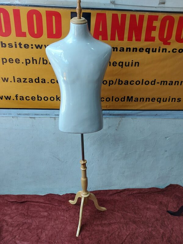 Mannequin Male Fitting Form Pinnable-Wooden Base-Adjustable Height