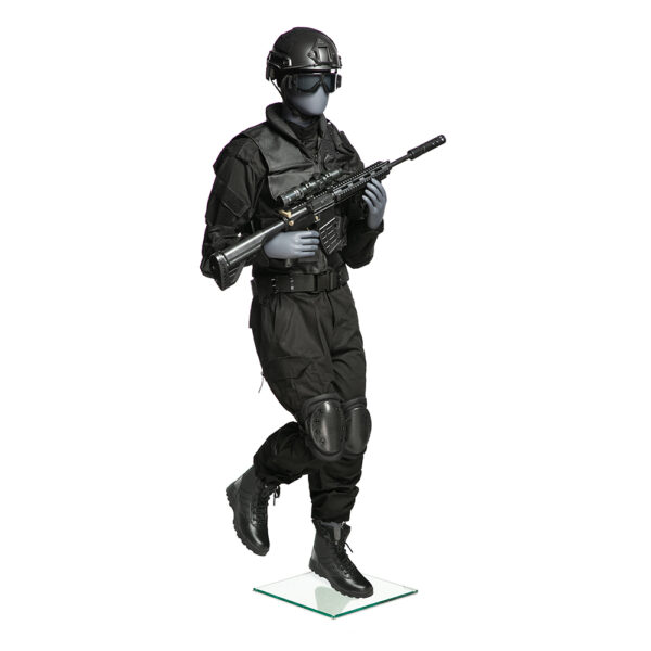 DQ-military exercises man mannequin-soldier with a gun sniper rifle shooting Fiberglass-Quality level: High-Grade