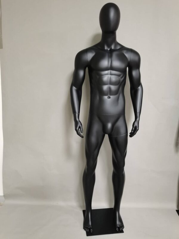 Male Matt Black Color Full Body Sports Mannequin Window Display