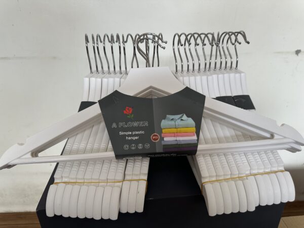 Adult Plastic Wooden Style Hanger durable (White)